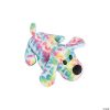 Tie-dye stuffed animal dog in rainbow colors