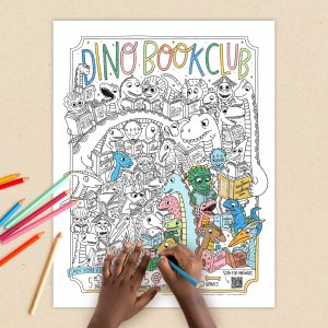 Dino Book Club Color-Your-Own Posters