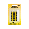 Crime Scene Tape and Chalk Set in yellow Mysteries Await at Your Library packaging featuring Inspector Whiskers. Includes a roll of yellow-and-black crime scene tape and one stick of white chalk. Labeled for ages 3 and up with a small parts choking hazard warning.