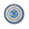 Round Mysteries Await at Your Library coaster featuring a blue-and-white cipher wheel design with concentric rings of black letters and numbers, decorative blue scrollwork around the edge, and the summer reading slogan in yellow and black lettering at the center.