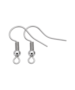 image of stainless steel pair of fishhook earring findings.
