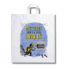 Image of a plastic bag with 2027 book drop poster artwork on it.