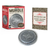 Murdle Secret Decoder Ring set featuring a 2-inch silver metal decoder ring with rotating letter wheels, an illustrated Detective Club Secret Decoder Ring Manual, and red-and-black retail packaging.