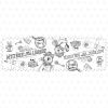 Detective-themed tabletop coloring sheet with the text "Mysteries Await at Your Library" and the Spanish "Misterios Te Esperan En Tu Biblioteca," as well as illustrations of cat, owl, and mouse detectives with magnifying glasses, skulls, keys, books, and secret files.