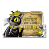 Die-cut display featuring Laurie Conley’s 2027 “Mysteries Await at Your Library” artwork. Inspector Whiskers, a black-and-white detective cat wearing a yellow checkered hat and scarf, peers through a magnifying glass that enlarges his bright yellow eye. Beside him, Nibbleton Finch, a small mouse in a yellow sweater, holds an ornate skeleton key. The summer reading slogan appears on a tan detective case file labeled “Case #813.0872.”